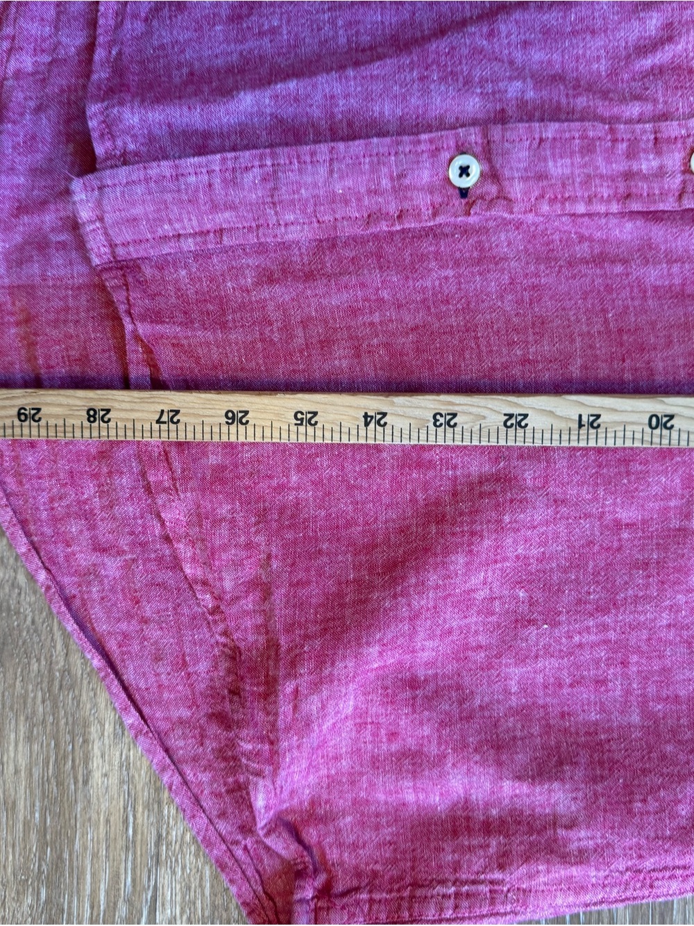 Tommy Hilfiger Red Short-Sleeve Cotton Linen Button-Down Shirt - Picture 6 of 10